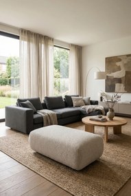 Melanżowy puf na nóżkach jasny popiel P7-K44