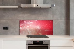 Panel szklany do Kuchni Miłosne Serca na Czerwonym Tle