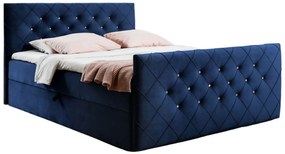 Granatowe łóżko kontynentalne z pojemnikiem 5 rozmiarów M0-Z55