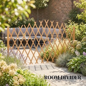 Outsunny Kratka nożycowa 2-częściowy zestaw rozszerzalna wolnostojąca z podstawami 180 x 30 x 103 cm Brązowa | Aosom PL