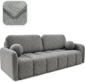 Sofa ZEN Rozkładana Dwuosobowa Ciemnoszara Boucle Japandi