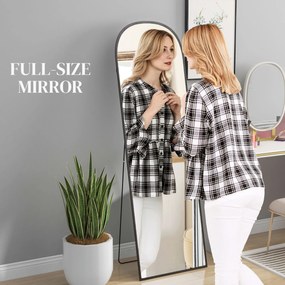 HOMCOM Duże lustro stojące całociałowe nowoczesny design czarna rama 50x1615 cm | Aosom PL