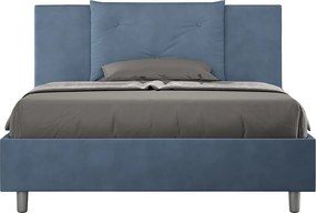 Łóżko bez stelaża tapicerowane 140x190 microfibra niebieski Appia
