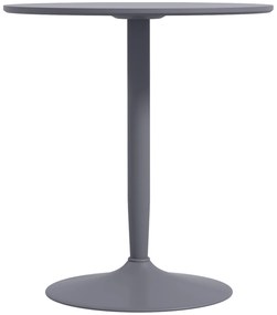 HOMCOM Stół jadalny dla 2 osób, okrągła blacha, noga ze stali, Szary, 70 x 70 x 75 cm