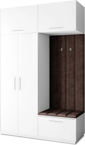 Masseno Garderoba REMA 150/240/60 cm Nowoczesna Szafa do Przedpokoju Biała, MONOLITH 29 (Brązowy)