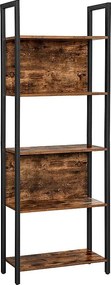 Regał na książki Valora Shelf Rustic Brown Steel 5-Tier
