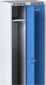 Szafka ubraniowa S7 z ławką, 2-drzwiowa, 1875 x 600 x 500/800 mm, demontaż, zamek cylindryczny, grafitowe drzwi