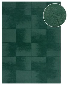 Morski wełniany dywan tkany ręcznie 120x170 cm Demi Check Ombre – Flair Rugs