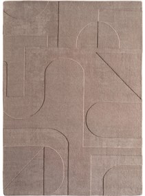 Dywan nowoczesny Pompei 3D  Geometria II szaro-beżowy 80 cm x 250 cm