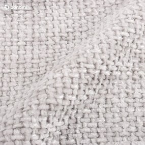 Jasnoszare tapicerowane łóżko dwuosobowe ze schowkiem i stelażem 200x200 cm Miley – Micadoni