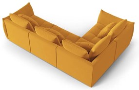 Żółty aksamitny narożnik (lewostronny/w kształcie litery L) Bloom – Micadoni