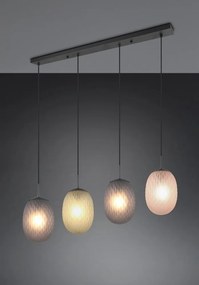 Lampa wisząca w kolorze matowej czerni ze szklanym kloszem Facette – Trio