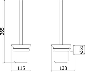 Mexen Remo szczotka toaletowa, złota - 7050750-50