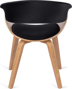 Krzesło Tapicerowane z Drewna Giętego GARY Dąb Złoty/Czarne Nowoczesne Loft