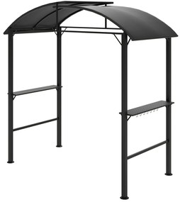 Outsunny Pawilon Grillowy, 2 Boczne Półki, Haki, Rama ze Stali, 1,1 x 2,3m, Ciemnoszary