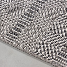 Dywan płaskotkany Aruba geometria szary 80 cm x 250 cm