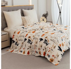 Mikropluszowy koc PAPAVA, kremowy Rozmiar: 200 x 220 cm