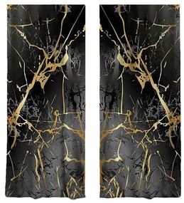 Czarno-złote zasłony zestaw 2 szt. 140x260 cm – Mila Home