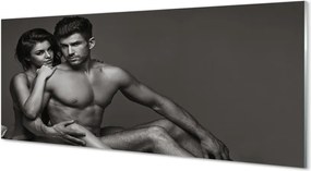 Panel szklany do Kuchni Para: Kobieta i Mężczyzna