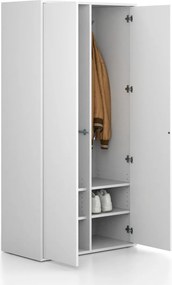 Szafka FRAME, 2 przedziały, 872 x 450 x 1735 mm, PUSH-lock, biały