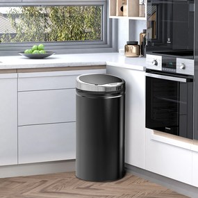 HOMCOM kosz na śmieci automatyczny 42L stal nierdzewna kosz do kuchni z sensorem podczerwieni odpady kuchenne | Aosom PL