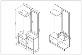 Garderoba do przedpokoju dąb artisan -  Standi