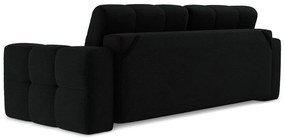 Czarna rozkładana sofa z materiału bouclé 255 cm Milu – Makamii