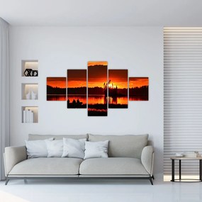Obraz - Rybacy na jeziorze (125x70 cm)