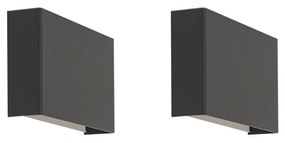 Zestaw 2 nowoczesnych lamp ściennych czarnych - Otan