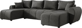 Rozkładana dwustronna sofa w kształcie litery U SEVIO 311x145 cm, ciemnoszara + 2 poduszki GRATIS
