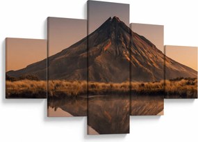 Obraz odbicia góry Taranaki, Nowa Zelandia (125x70 cm)