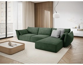 Ciemnozielony narożnik (prawostronny) Vanda – Mazzini Sofas