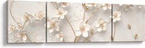 Obraz - Złoty kwiat - abstrakcja (170x50 cm)