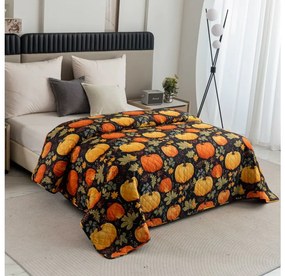 Narzuta na łóżko ze wzorem ORANGE PUMPKINS, kolorowy Rozmiar: 170 x 210 cm