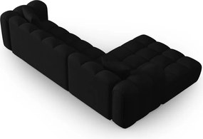 Narożnik 4-osobowy czarny tkanina strukturalna 306x190x70 cm Clotilde od Christian Lacroix