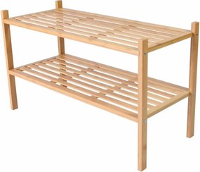 Bambusowy regał, 2 półki, stojak na buty, 68 x 29 x 40 cm