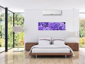 Obraz fioletowych kwiatów (170x50 cm)
