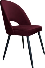 Krzesło Polo tkanina Welur noga metalowa krzesło tapicerowane do jadalni : Kolor nogi - Czarna stożek, Kolor tkaniny - VELVET - MG02, Typ siedziska - Siedzisko stałe