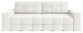 Biała rozkładana sofa z materiału bouclé 255 cm Milu – Makamii