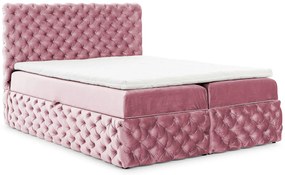 Różowe pikowane łóżko z pojemnikiem 5 rozmiarów T6-F34