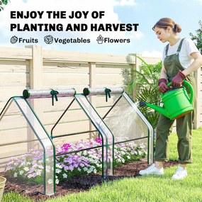 Outsunny Szklarnia z oknem na zamek błyskawiczny, mrozoodporna szklarnia foliowa ze stali 180 x 90 x 90 cm przezroczysta | Aosom PL