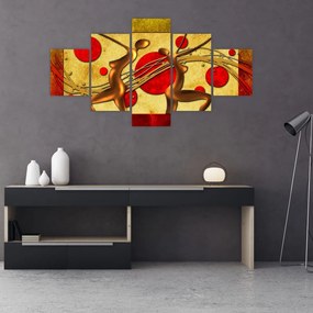 Abstrakcyjny obraz z dwiema kobietami (125x70 cm)