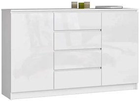 Biała komoda z szufladami w połysku - Bedixo 4X