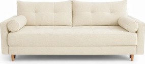 Sofa z Funkcją Spania LONAR Kremowa Boucle Nowoczesna