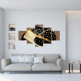 Obraz - Abstrakcja złotobrązowa N⁰1 (125x70 cm)