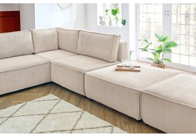 Kremowy sztruksowy narożnik (w kształcie litery U/strona zmienna) Nihad modular – Bobochic Paris