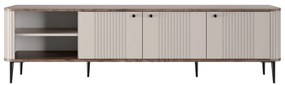 Szafka RTV Vesper 3D 187 cm - kaszmir / orzech / czarne nogi