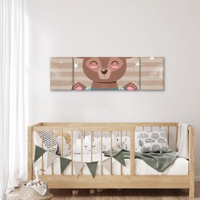 Obraz - Kochający niedźwiadek (170x50 cm)
