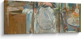 Obraz - Berthe Morisoti, In the Dining Room, reprodukcje (z zegarem) (90x30 cm)
