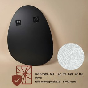 Dekoracyjne lustro wiszące ASYM, 75 x 55 cm